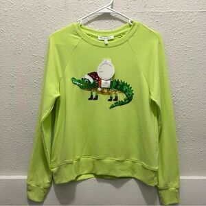 Workshop Republic Clothing Green Top with Christmas Alligator NWT XS